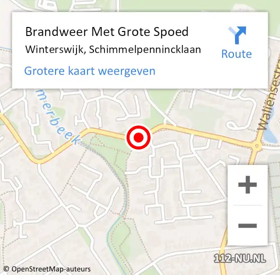 Locatie op kaart van de 112 melding: Brandweer Met Grote Spoed Naar Winterswijk, Schimmelpennincklaan op 29 juni 2015 12:47