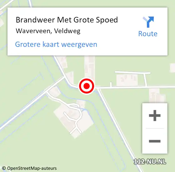 Locatie op kaart van de 112 melding: Brandweer Met Grote Spoed Naar Waverveen, Veldweg op 29 juni 2015 12:47