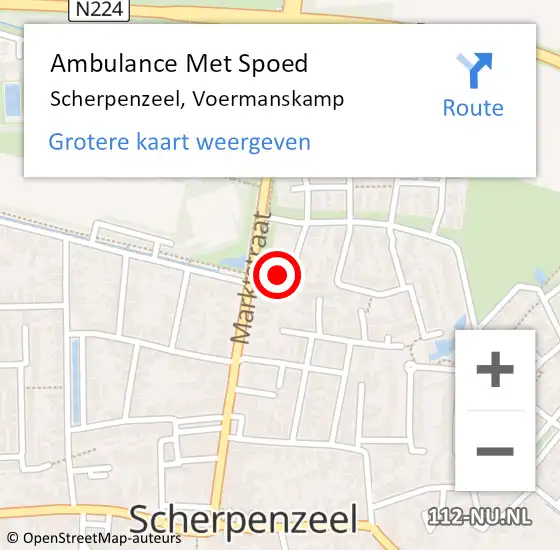 Locatie op kaart van de 112 melding: Ambulance Met Spoed Naar Scherpenzeel, Voermanskamp op 29 juni 2015 13:28