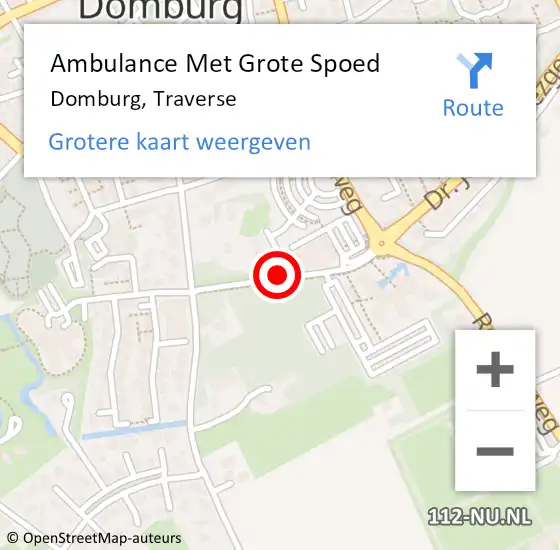 Locatie op kaart van de 112 melding: Ambulance Met Grote Spoed Naar Domburg, Traverse op 29 juni 2015 15:47