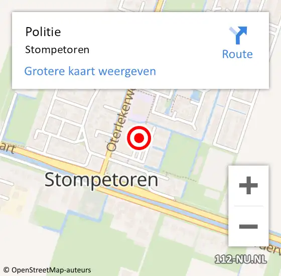 Locatie op kaart van de 112 melding: Politie Stompetoren op 29 juni 2015 17:20