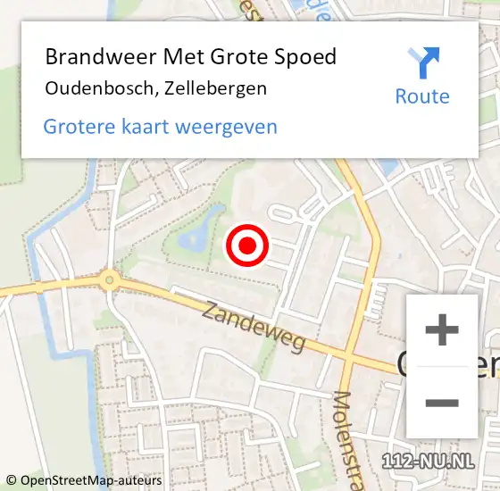 Locatie op kaart van de 112 melding: Brandweer Met Grote Spoed Naar Oudenbosch, Zellebergen op 12 november 2013 14:34