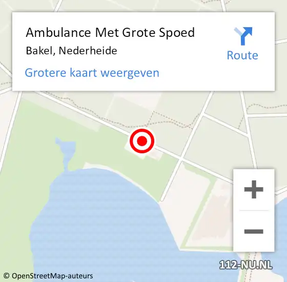 Locatie op kaart van de 112 melding: Ambulance Met Grote Spoed Naar Bakel, Nederheide op 29 juni 2015 20:48
