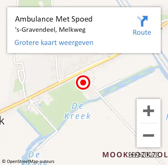 Locatie op kaart van de 112 melding: Ambulance Met Spoed Naar 's-Gravendeel, Melkweg op 29 juni 2015 21:35