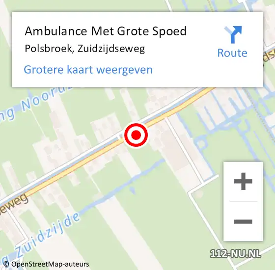 Locatie op kaart van de 112 melding: Ambulance Met Grote Spoed Naar Polsbroek, Zuidzijdseweg op 30 juni 2015 00:57