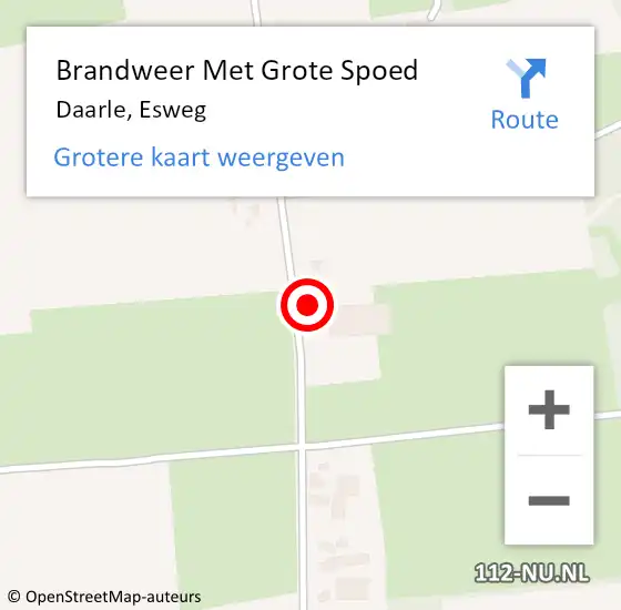 Locatie op kaart van de 112 melding: Brandweer Met Grote Spoed Naar Daarle, Esweg op 30 juni 2015 08:05