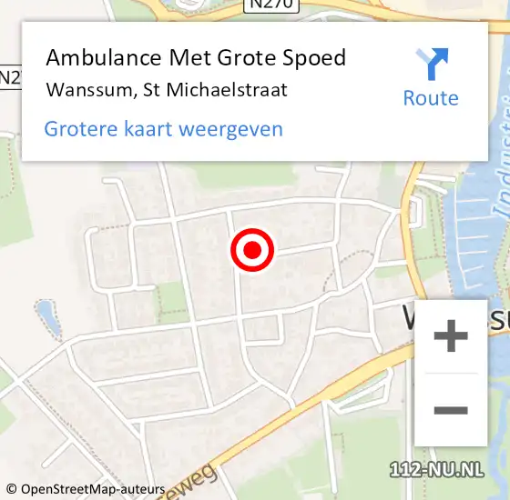 Locatie op kaart van de 112 melding: Ambulance Met Grote Spoed Naar Wanssum, St Michaelstraat op 30 juni 2015 08:20