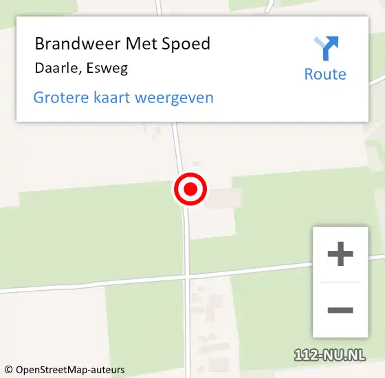 Locatie op kaart van de 112 melding: Brandweer Met Spoed Naar Daarle, Esweg op 30 juni 2015 08:42