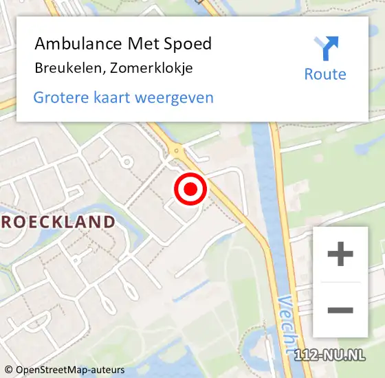 Locatie op kaart van de 112 melding: Ambulance Met Spoed Naar Breukelen, Zomerklokje op 30 juni 2015 08:53