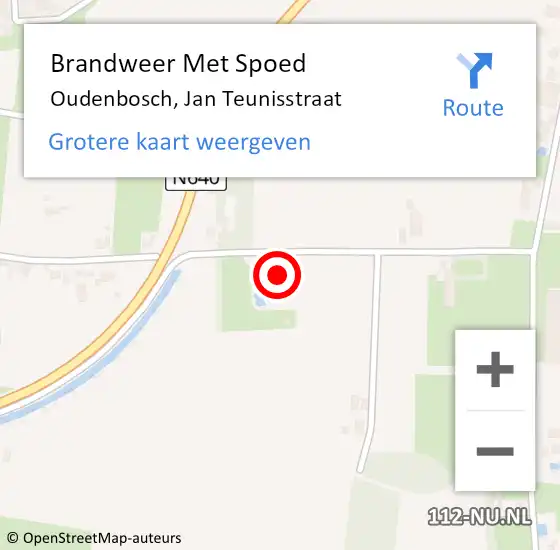 Locatie op kaart van de 112 melding: Brandweer Met Spoed Naar Oudenbosch, Jan Teunisstraat op 30 juni 2015 10:32