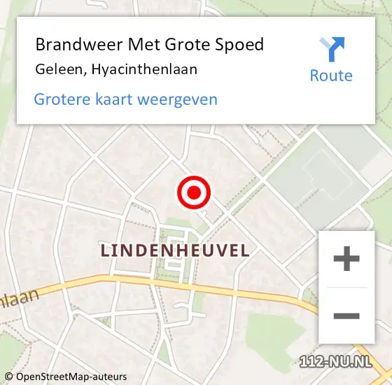 Locatie op kaart van de 112 melding: Brandweer Met Grote Spoed Naar Geleen, Hyacinthenlaan op 30 juni 2015 10:59