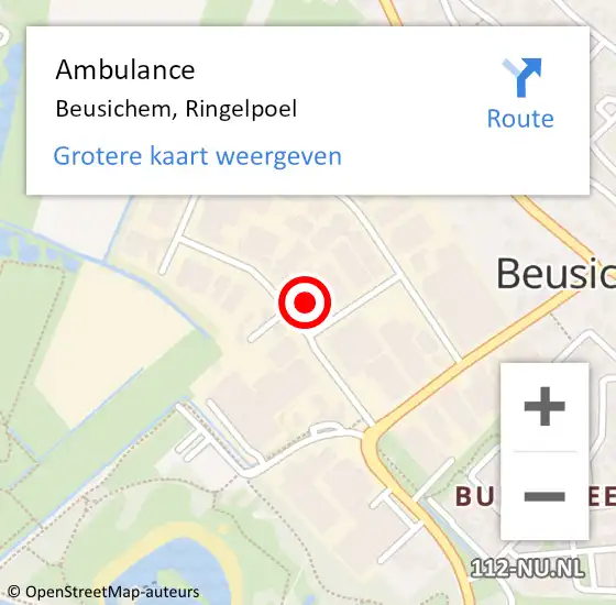 Locatie op kaart van de 112 melding: Ambulance Beusichem, Ringelpoel op 30 juni 2015 12:25