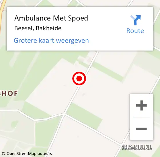 Locatie op kaart van de 112 melding: Ambulance Met Spoed Naar Beesel, Bakheide op 30 juni 2015 12:27