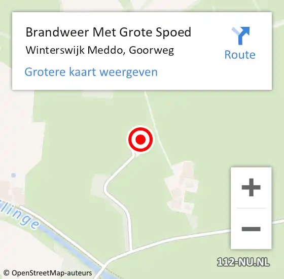 Locatie op kaart van de 112 melding: Brandweer Met Grote Spoed Naar Winterswijk Meddo, Goorweg op 30 juni 2015 12:48