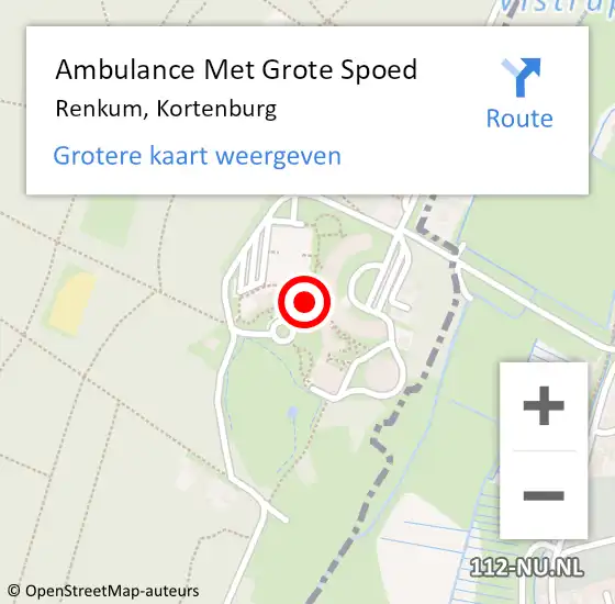 Locatie op kaart van de 112 melding: Ambulance Met Grote Spoed Naar Renkum, Kortenburg op 30 juni 2015 13:11