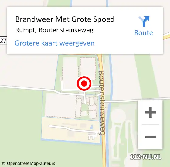 Locatie op kaart van de 112 melding: Brandweer Met Grote Spoed Naar Rumpt, Boutensteinseweg op 30 juni 2015 13:15