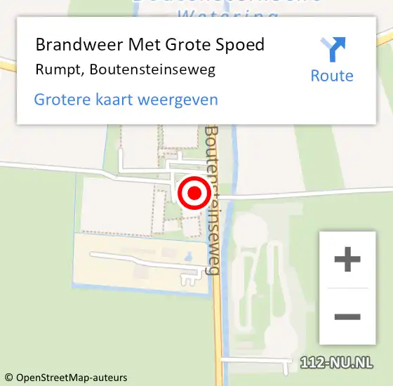 Locatie op kaart van de 112 melding: Brandweer Met Grote Spoed Naar Rumpt, Boutensteinseweg op 30 juni 2015 13:39