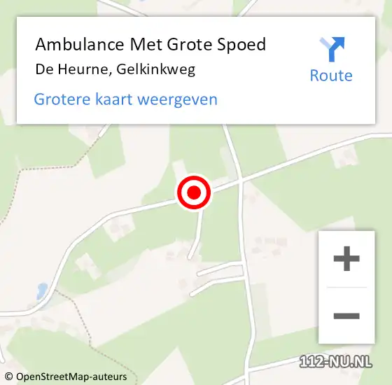 Locatie op kaart van de 112 melding: Ambulance Met Grote Spoed Naar De Heurne, Gelkinkweg op 12 november 2013 15:52