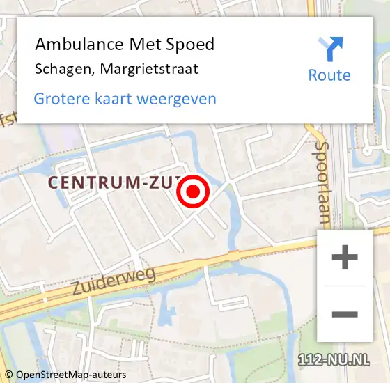 Locatie op kaart van de 112 melding: Ambulance Met Spoed Naar Schagen, Margrietstraat op 30 juni 2015 14:07