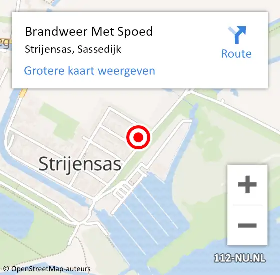 Locatie op kaart van de 112 melding: Brandweer Met Spoed Naar Strijensas, Sassedijk op 30 juni 2015 14:26