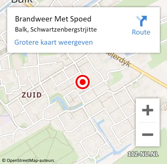 Locatie op kaart van de 112 melding: Brandweer Met Spoed Naar Balk, Schwartzenbergstrjitte op 30 juni 2015 15:14