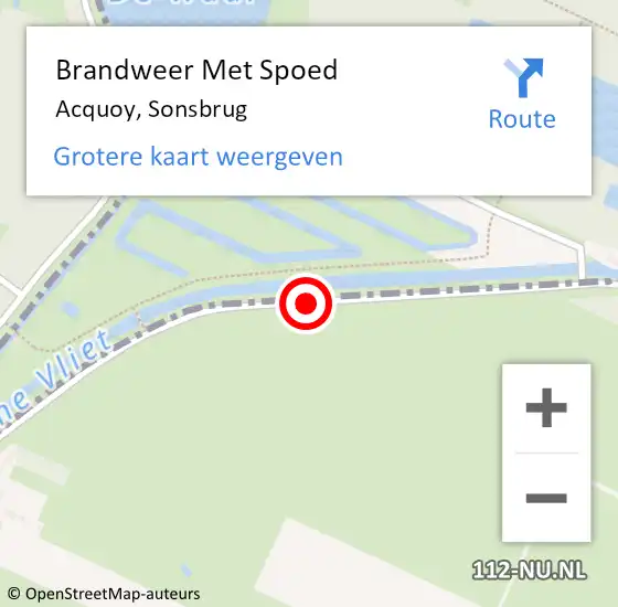 Locatie op kaart van de 112 melding: Brandweer Met Spoed Naar Acquoy, Sonsbrug op 30 juni 2015 16:40