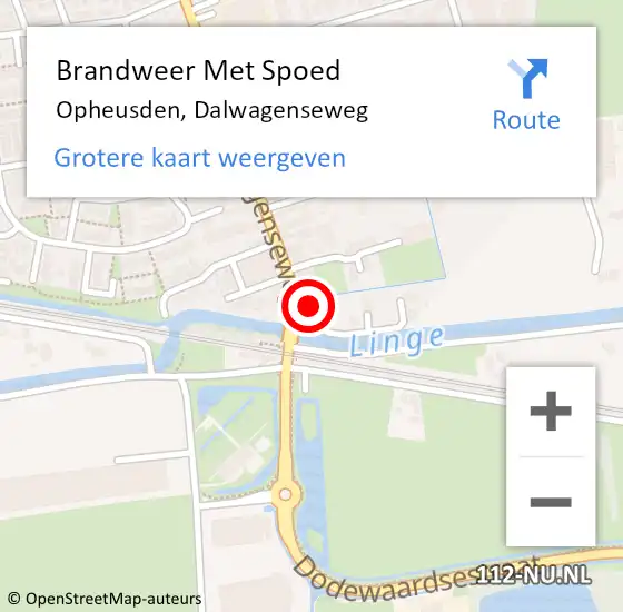 Locatie op kaart van de 112 melding: Brandweer Met Spoed Naar Opheusden, Dalwagenseweg op 30 juni 2015 17:02