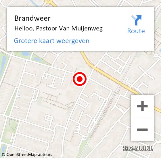 Locatie op kaart van de 112 melding: Brandweer Heiloo, Pastoor Van Muijenweg op 30 juni 2015 18:41