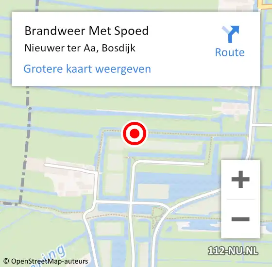 Locatie op kaart van de 112 melding: Brandweer Met Spoed Naar Nieuwer ter AA, Bosdijk op 30 juni 2015 19:32