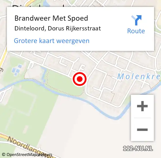 Locatie op kaart van de 112 melding: Brandweer Met Spoed Naar Dinteloord, Dorus Rijkersstraat op 30 juni 2015 20:46