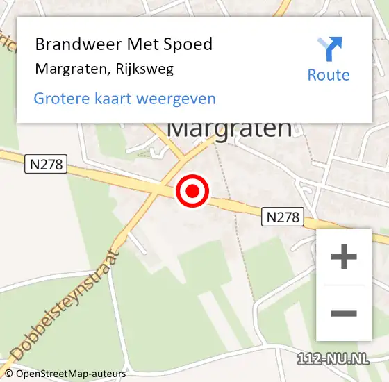 Locatie op kaart van de 112 melding: Brandweer Met Spoed Naar Margraten, Rijksweg op 30 juni 2015 21:24