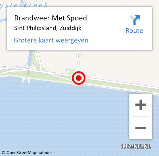 Locatie op kaart van de 112 melding: Brandweer Met Spoed Naar Sint Philipsland, Zuiddijk op 30 juni 2015 22:42