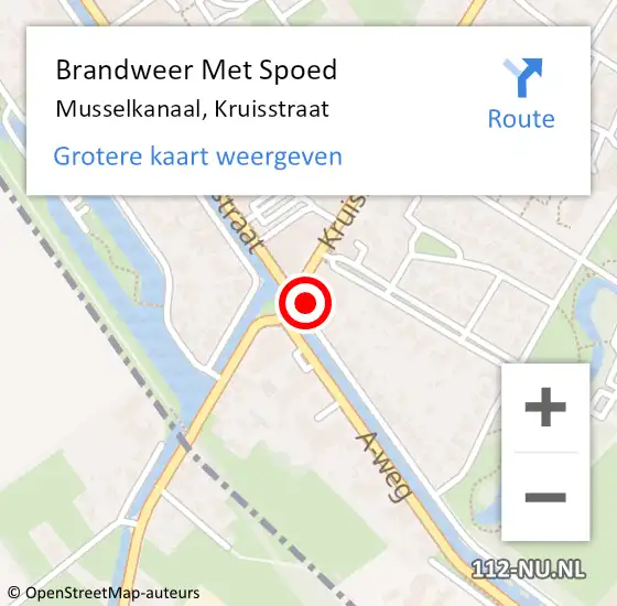 Locatie op kaart van de 112 melding: Brandweer Met Spoed Naar Musselkanaal, Kruisstraat op 30 juni 2015 23:32