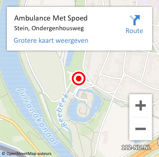 Locatie op kaart van de 112 melding: Ambulance Met Spoed Naar Stein, Ondergenhousweg op 12 november 2013 16:51