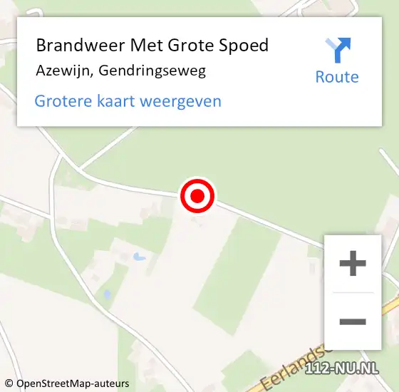 Locatie op kaart van de 112 melding: Brandweer Met Grote Spoed Naar Azewijn, Gendringseweg op 1 juli 2015 07:58