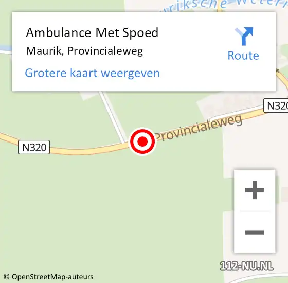 Locatie op kaart van de 112 melding: Ambulance Met Spoed Naar Maurik, Provincialeweg op 1 juli 2015 11:24