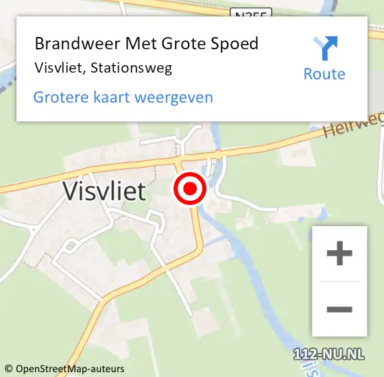 Locatie op kaart van de 112 melding: Brandweer Met Grote Spoed Naar Visvliet, Stationsweg op 1 juli 2015 11:40
