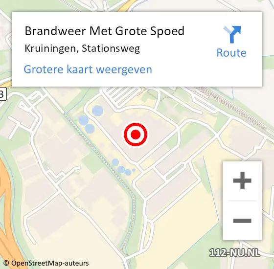 Locatie op kaart van de 112 melding: Brandweer Met Grote Spoed Naar Kruiningen, Stationsweg op 1 juli 2015 11:44