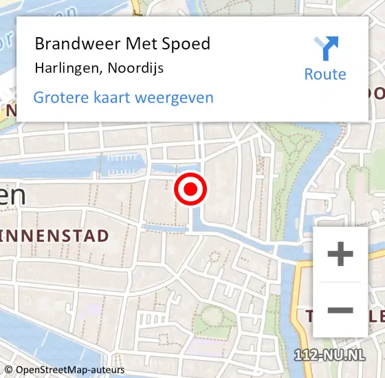 Locatie op kaart van de 112 melding: Brandweer Met Spoed Naar Harlingen, Noordijs op 1 juli 2015 12:04