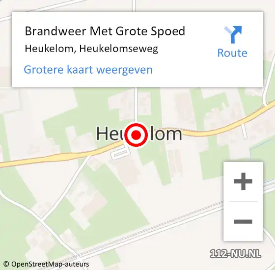 Locatie op kaart van de 112 melding: Brandweer Met Grote Spoed Naar Heukelom, Heukelomseweg op 1 juli 2015 12:25