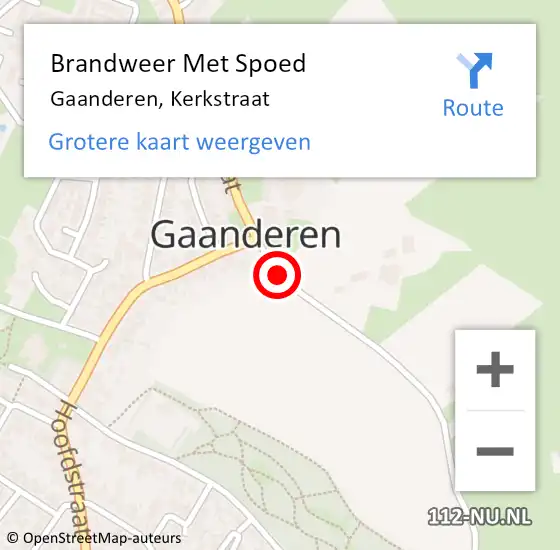 Locatie op kaart van de 112 melding: Brandweer Met Spoed Naar Gaanderen, Kerkstraat op 1 juli 2015 13:35