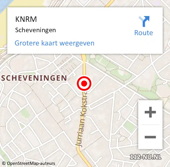 Locatie op kaart van de 112 melding: KNRM Scheveningen op 1 juli 2015 13:39