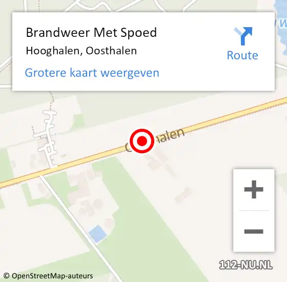 Locatie op kaart van de 112 melding: Brandweer Met Spoed Naar Hooghalen, Oosthalen op 1 juli 2015 15:35