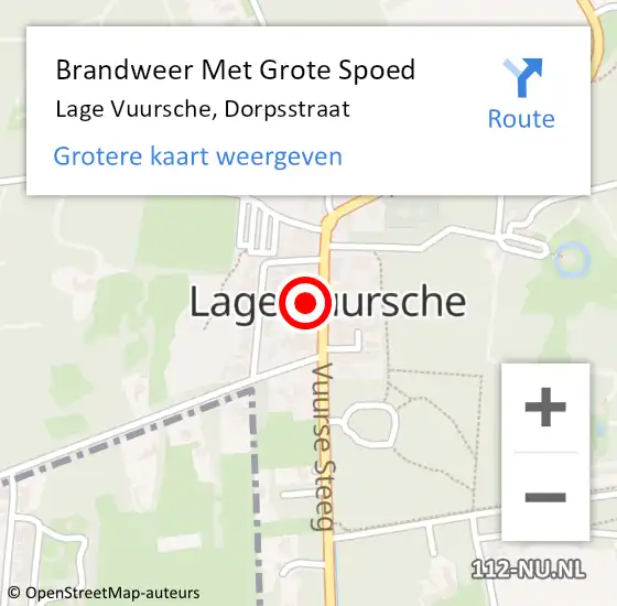 Locatie op kaart van de 112 melding: Brandweer Met Grote Spoed Naar Lage Vuursche, Dorpsstraat op 12 november 2013 17:51