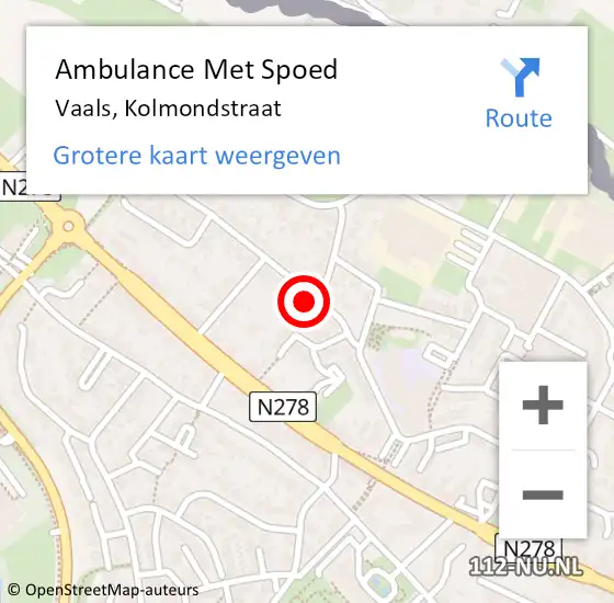 Locatie op kaart van de 112 melding: Ambulance Met Spoed Naar Vaals, Kolmondstraat op 12 november 2013 17:52