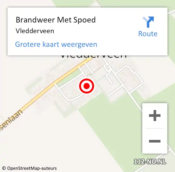 Locatie op kaart van de 112 melding: Brandweer Met Spoed Naar Vledderveen op 1 juli 2015 15:56