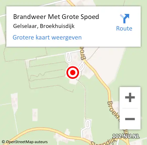 Locatie op kaart van de 112 melding: Brandweer Met Grote Spoed Naar Gelselaar, Broekhuisdijk op 1 juli 2015 16:32