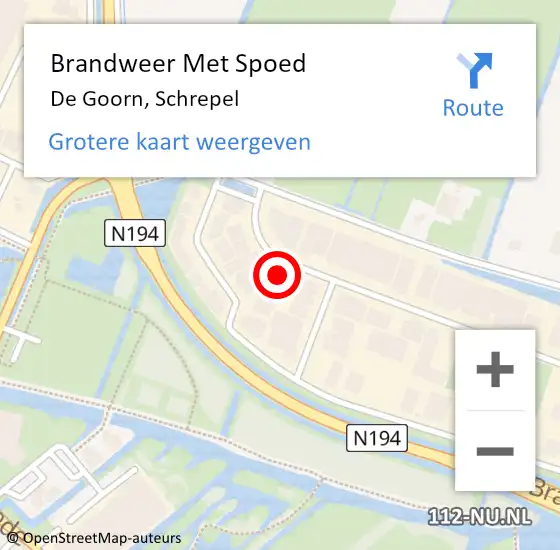 Locatie op kaart van de 112 melding: Brandweer Met Spoed Naar De Goorn, Schrepel op 1 juli 2015 17:00