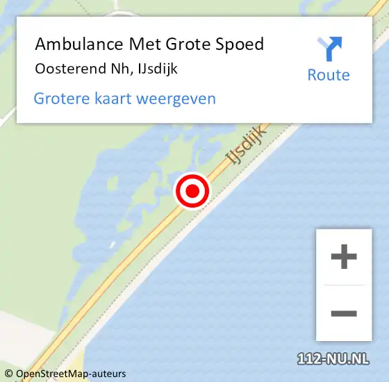 Locatie op kaart van de 112 melding: Ambulance Met Grote Spoed Naar Oosterend Nh, IJsdijk op 1 juli 2015 17:13