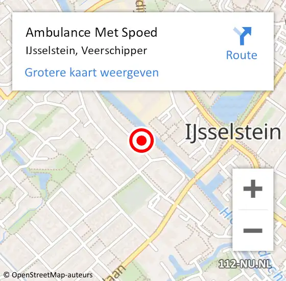 Locatie op kaart van de 112 melding: Ambulance Met Spoed Naar IJsselstein, Veerschipper op 1 juli 2015 17:14